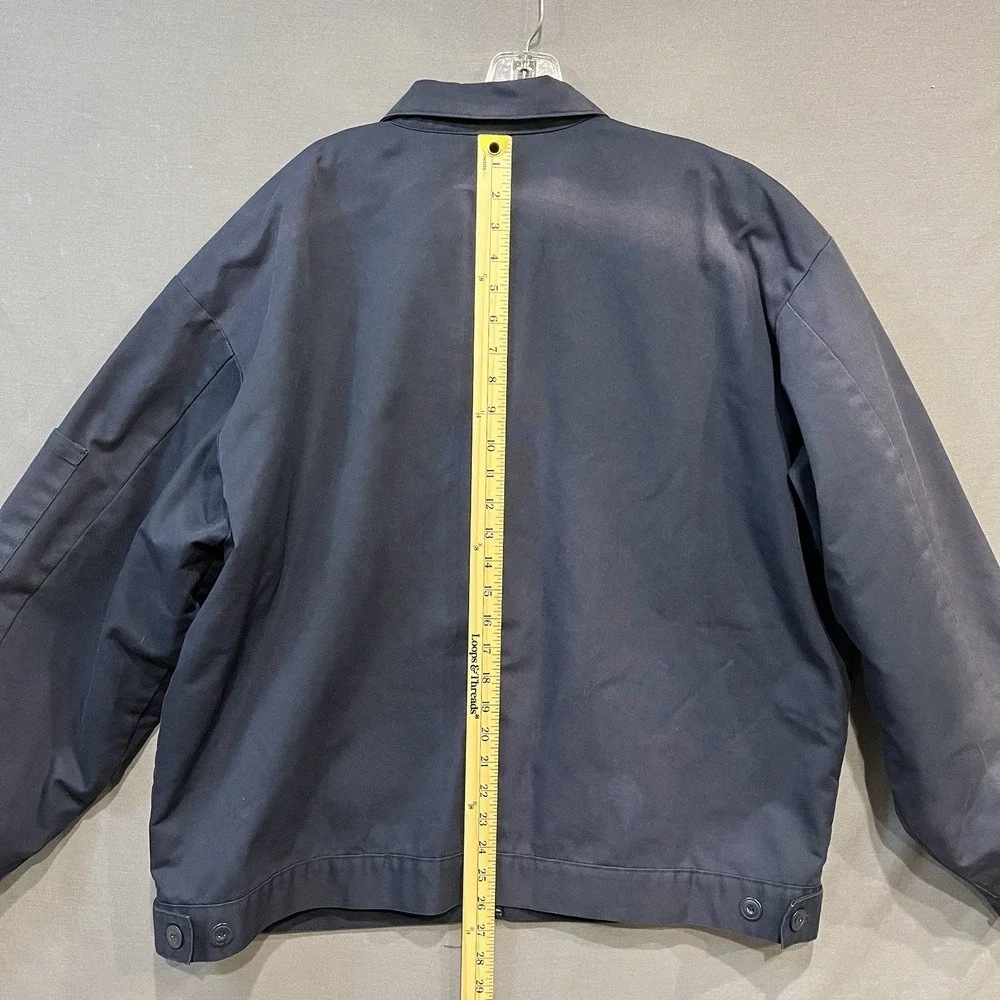 MJ22‎ Work Jacket Men's XL-RG Blue Distressed Quilted Lining Full Zip Workwear